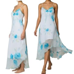 Byer Too! NWT White and Blue Floral Asymmetrical Slip Dress Junior's Size 3